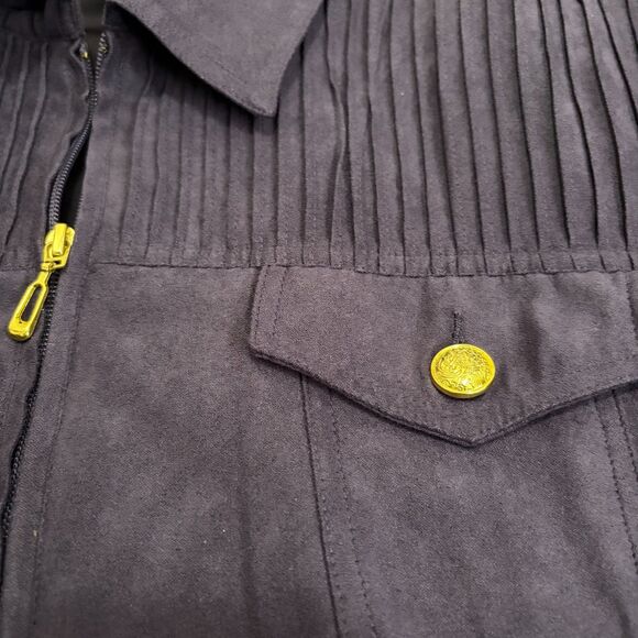 Vintage Drapers & Damons Faux Suede Jacket Full Zip Western Purple Plus Size 2X - Picture 2 of 5